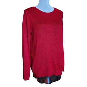 Apt. 9 Women's Layered Sweater Red with Floral Tank Top Sz M